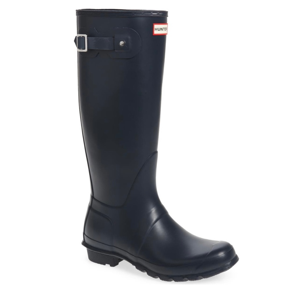 Hunter Original Tall Navy Blue Rain Boots Size 9